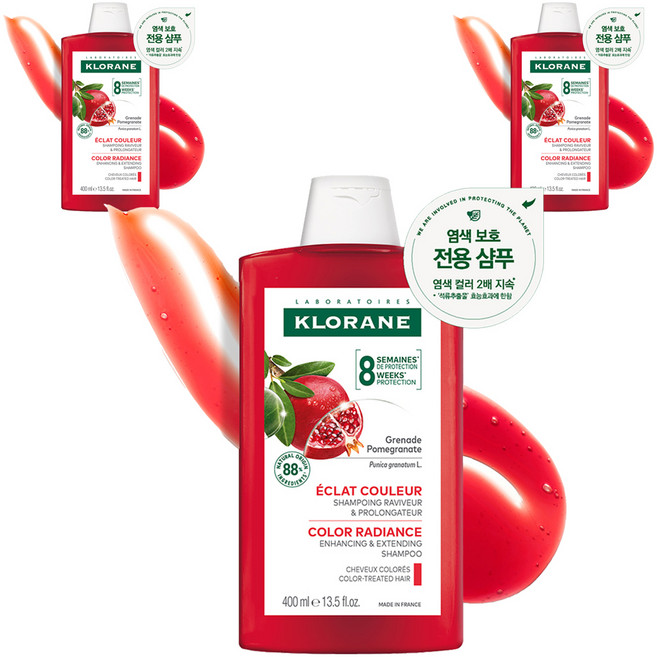 클로란 석류 컬러 프로텍션 샴푸, 400ml, 3개