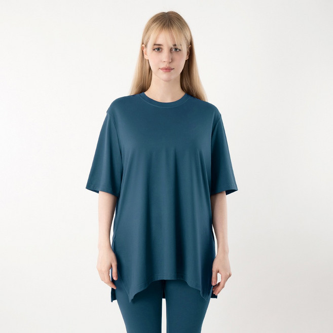 아르메데스 여성용 피치터치 오버핏 옆트임 반팔 티셔츠 AR-239