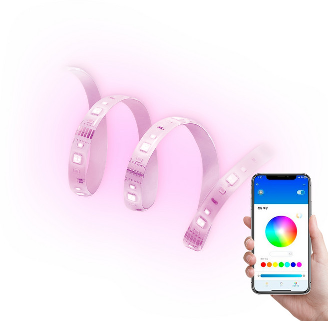 필립스 위즈 LED 줄조명 라이트스트립 연장용 1m, 혼합색상