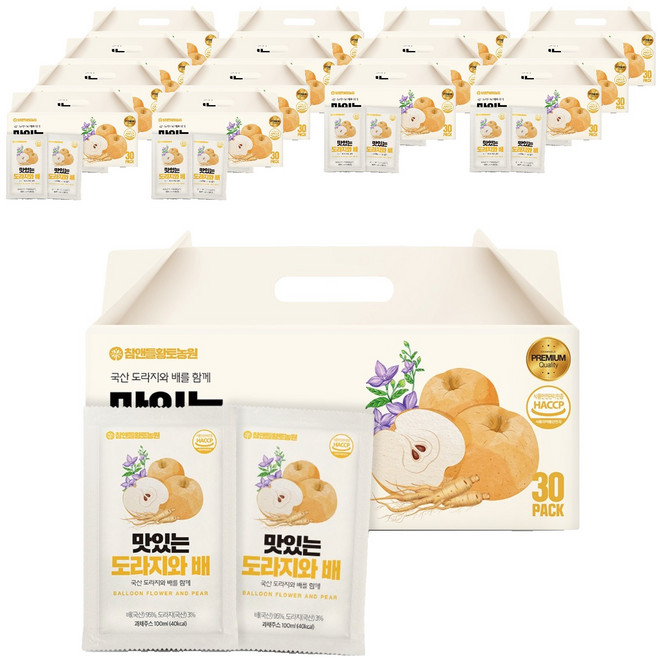 참앤들황토농원 맛있는 도라지와 배, 100ml, 450팩