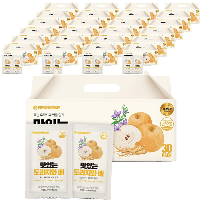 참앤들황토농원 맛있는 도라지와 배, 100ml, 750팩