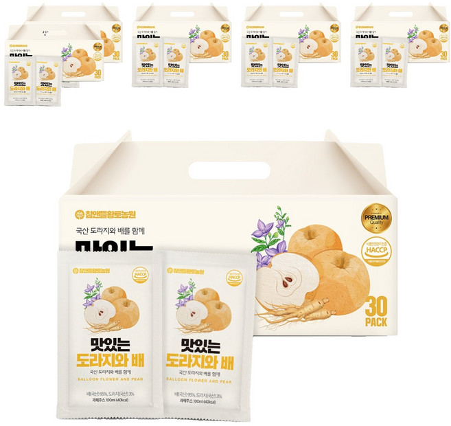 참앤들황토농원 맛있는 도라지와 배, 100ml, 180팩