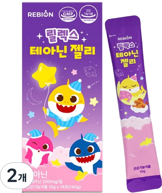리바이온 릴렉스 테아닌 젤리 14p, 140g, 2개 - 쿠팡