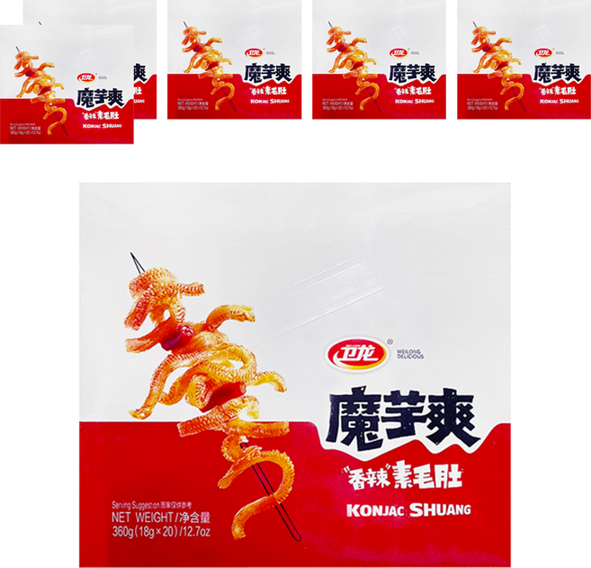 衛龍 香辣素毛肚 20包入, 360g, 6盒