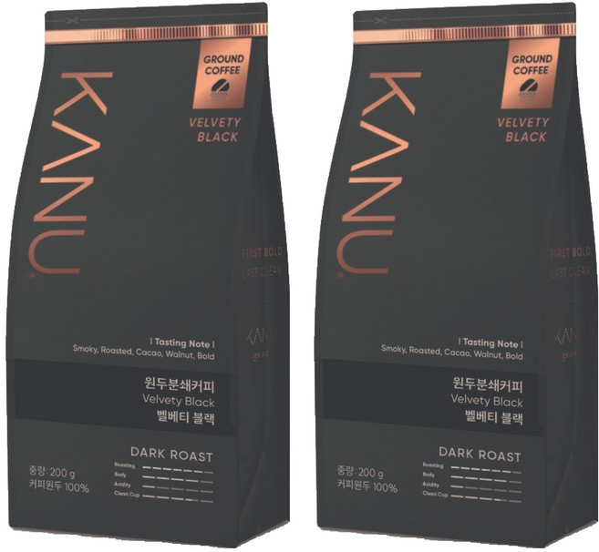 카누 커피 분쇄 원두 벨베티 블랙, 핸드드립(중간), 200g, 2개