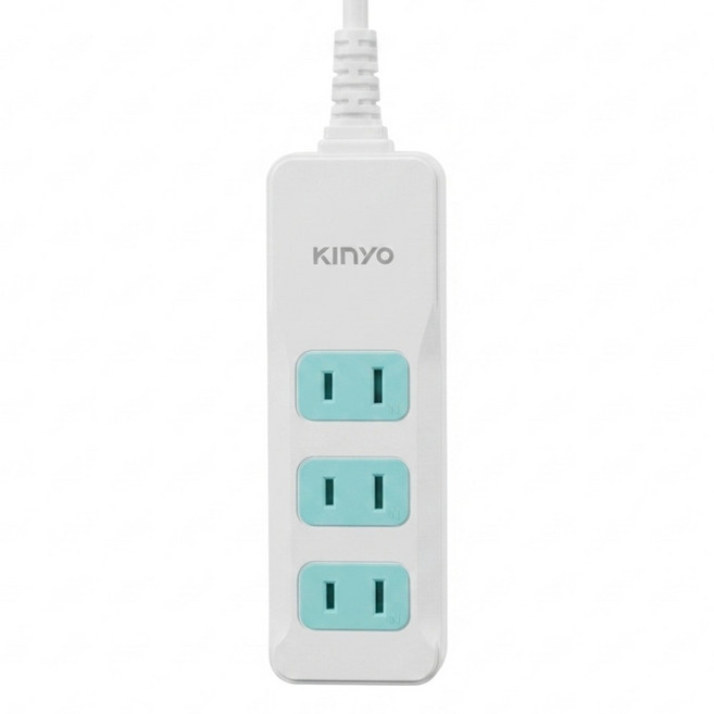 Kinyo 3插延長線 9呎 2PIN, 2.7m, 白色, 1個