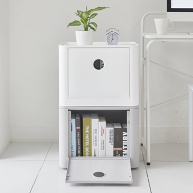 플레종 스냅톡 수납함 50L, 크림화이트, 2개