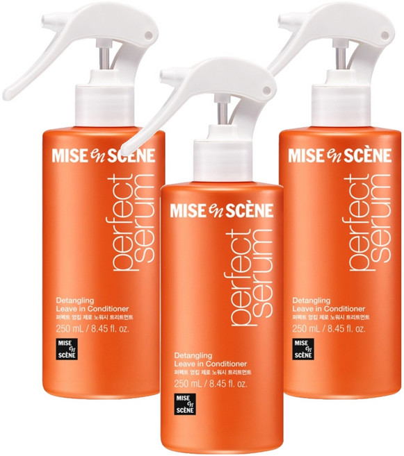 미쟝센 퍼펙트 엉킴제로 노워시 트리트먼트 헤어에센스, 250ml, 3개
