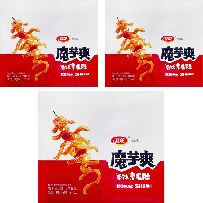衛龍 香辣素毛肚 20包入, 360g, 3盒