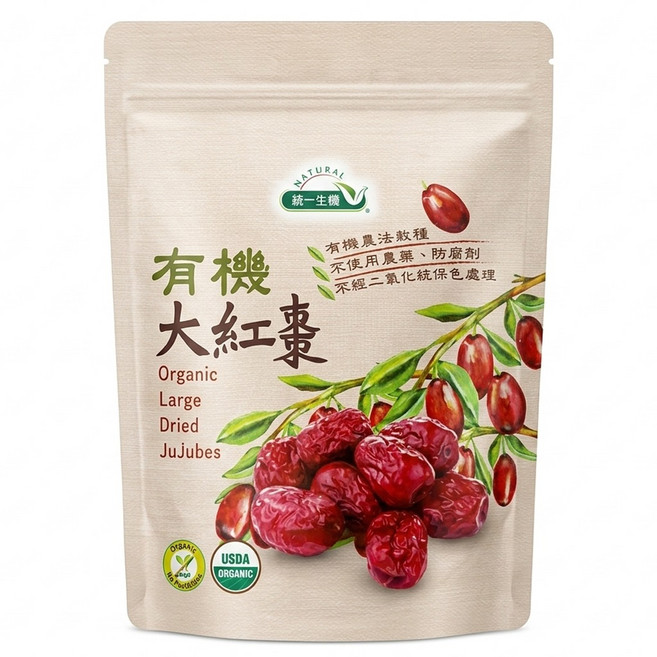 統一生機 有機大紅棗, 300g, 1包