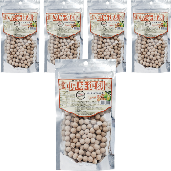 原味復刻 仙楂味話梅丸, 135g, 5包