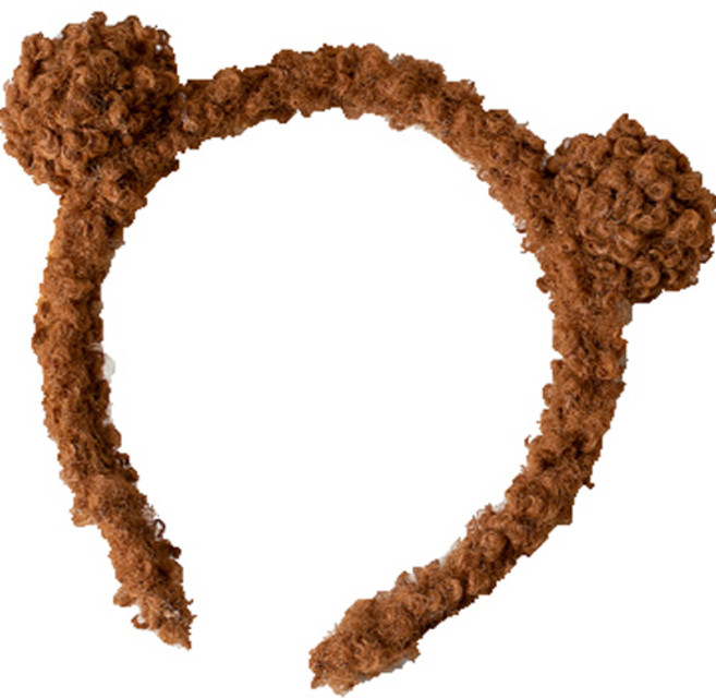 도리도리 곰돌이 파티 머리띠, 브라운, 1개