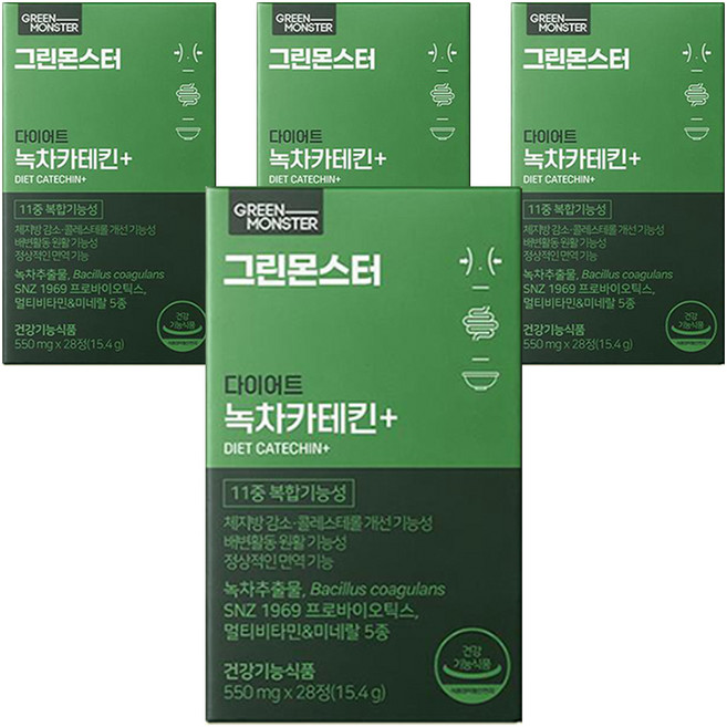 GREEN MONSTER 綠茶兒茶素Plus孅萃錠, 28顆, 4盒