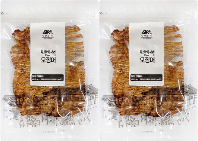 SEA STORE ROOM 麥飯石烤魷魚片, 80g, 2包