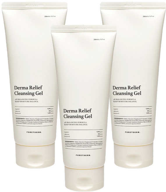 포레덤 더마 릴리프 약산성 클렌징 젤, 200ml, 3개