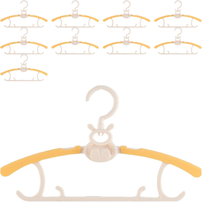 소베맘 아기 회전형 옷걸이, 옐로우, 10개