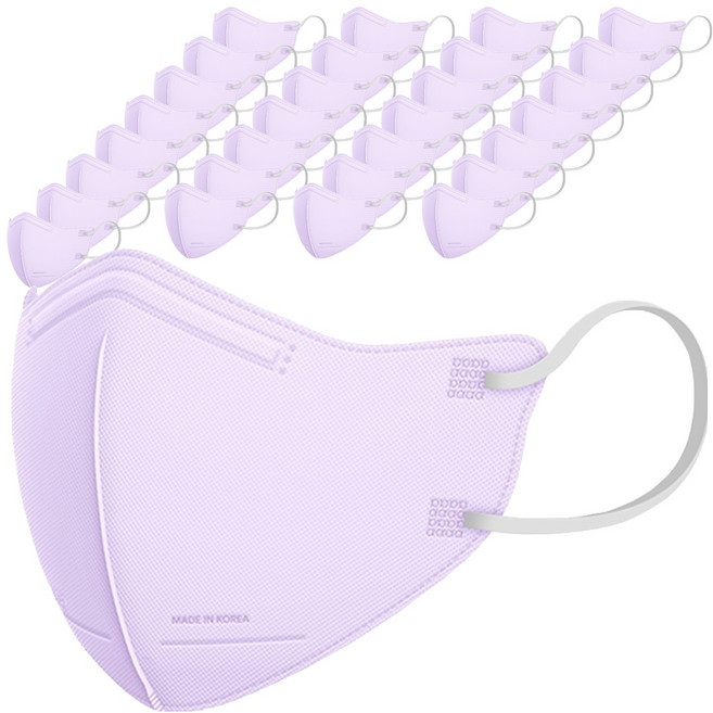 아에르 피크 라이트핏 보건용 마스크 KF80 S, 라이트퍼플, 50개입, 2개