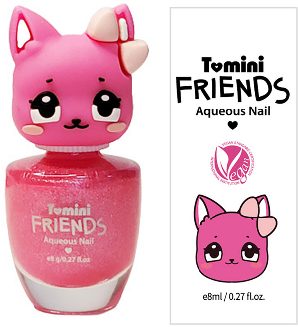 투미니 어린이 프렌즈 수성 네일 8ml, 트윙클핑크고양이, 1개
