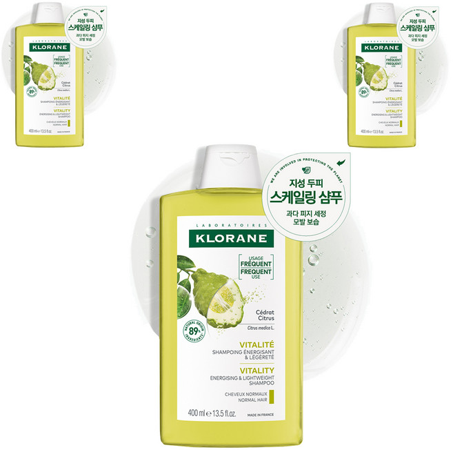 클로란 스케일링 샴푸 시트러스, 400ml, 3개