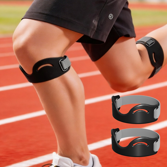 피넬 실리콘 슬개골 무릎 보호대 2p, 블랙, 1개