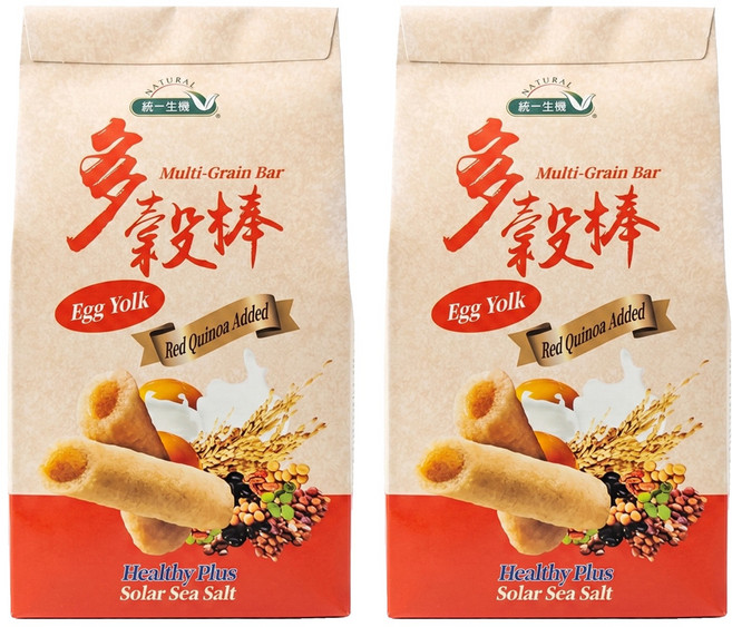 統一生機 紅藜多穀棒 經典蛋黃, 150g, 2包