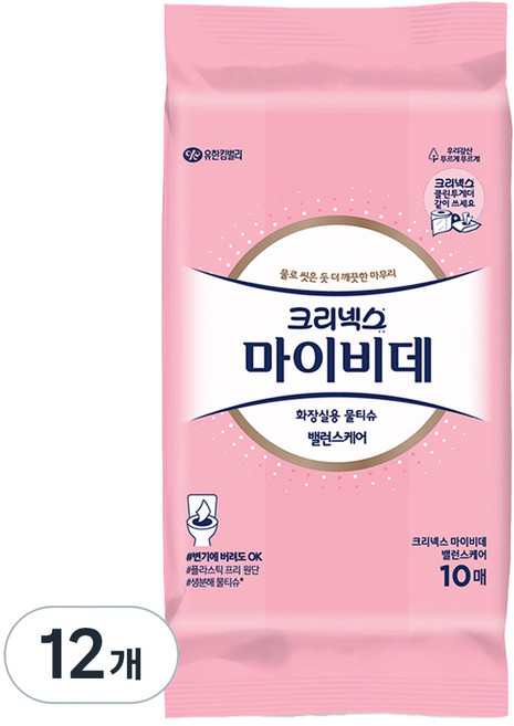 마이비데 밸런스 케어 비데티슈, 55g, 10매, 12개