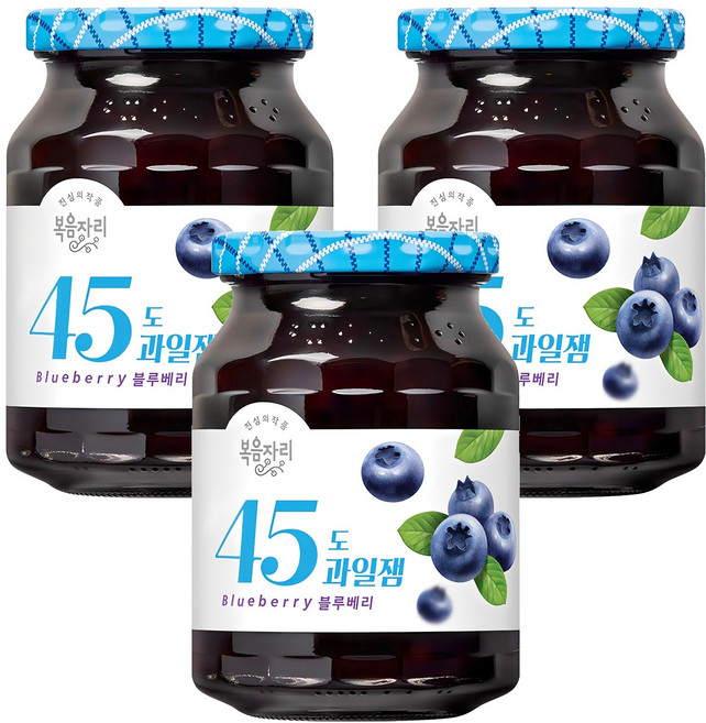 복음자리 45도 과일잼 블루베리, 350g, 3개