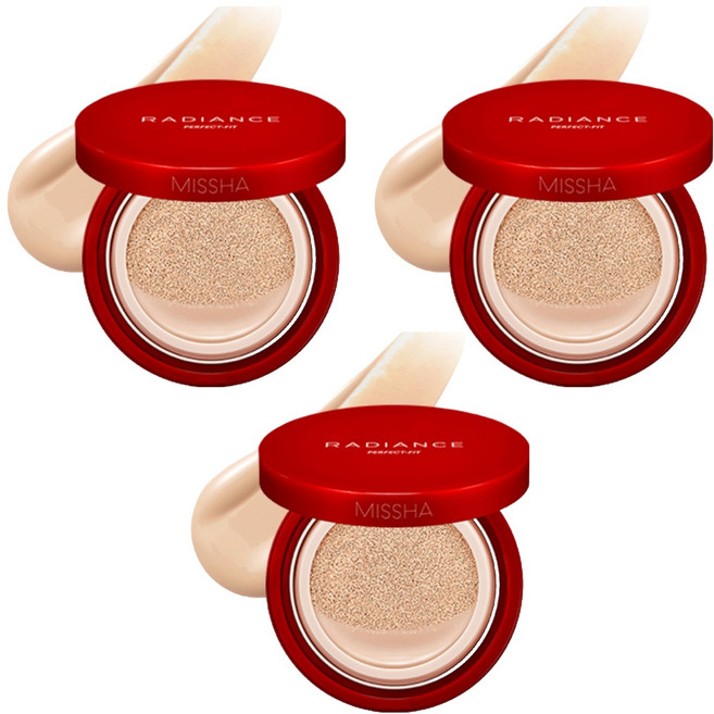 미샤 래디언스 퍼펙트핏 쿠션 15g, 23호 샌드, 3개