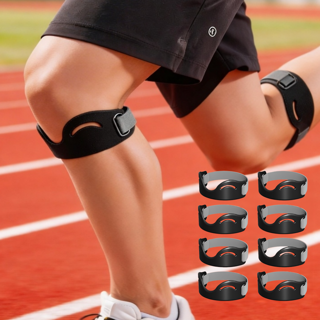 피넬 실리콘 슬개골 무릎 보호대 2p, 블랙, 8개