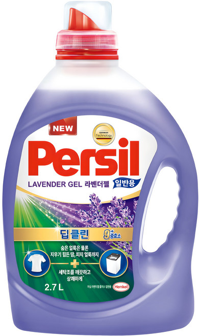 퍼실 라벤더 젤 플러스 일반용 액상세제 본품 코튼향, 2.7L, 1개