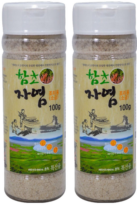 순천만 함초자염소금, 100g, 2개