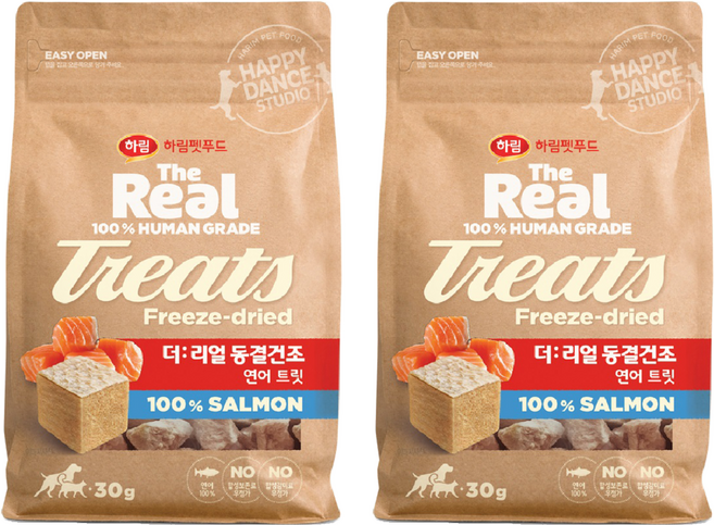 하림펫푸드더리얼 동결건조 트릿, 연어, 30g, 2개