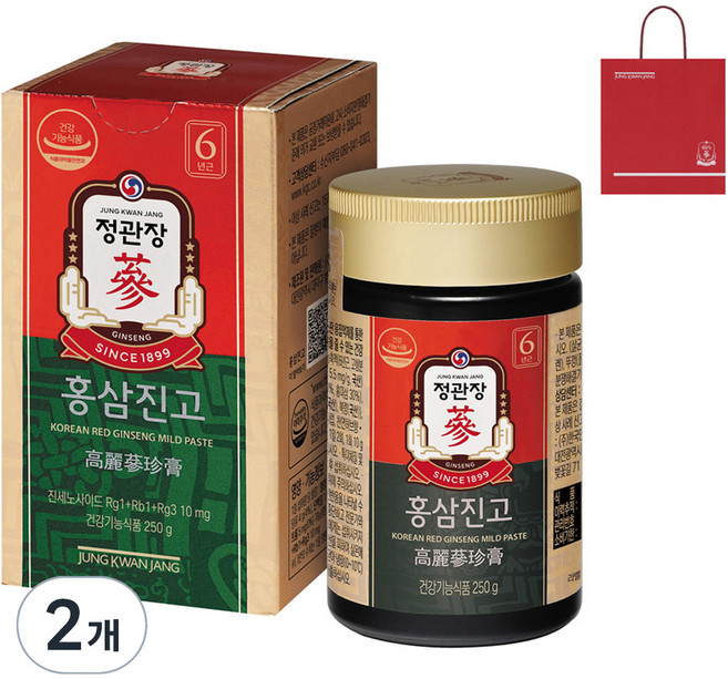 정관장 정품 홍삼진고+쇼핑백, 250g, 2개
