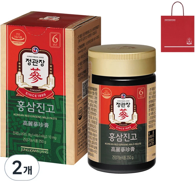정관장 정품 홍삼진고+쇼핑백, 250g, 2개 - 쿠팡