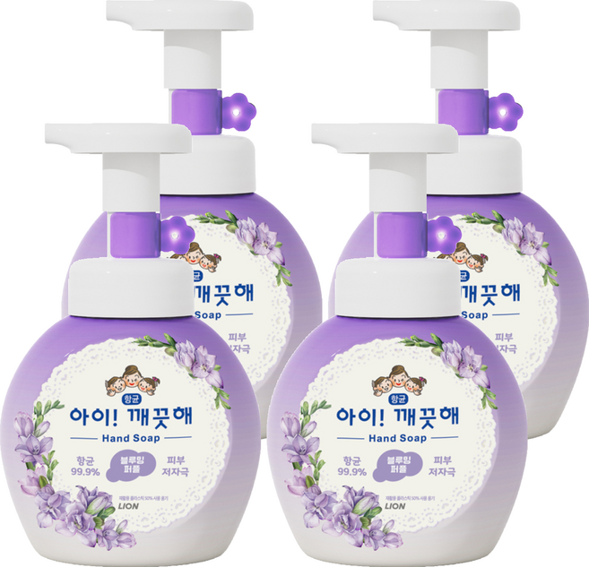 아이깨끗해 핸드워시 블루밍퍼플, 250ml, 4개