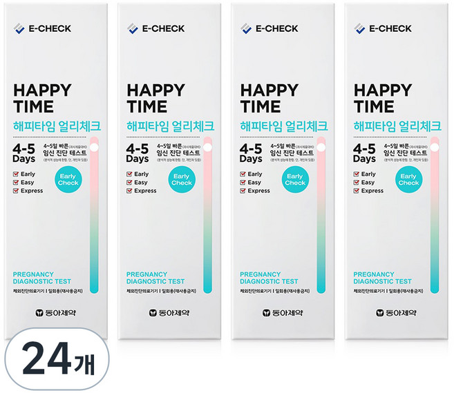 동아제약 해피타임 얼리체크 임신테스트기, 1개입, 24개