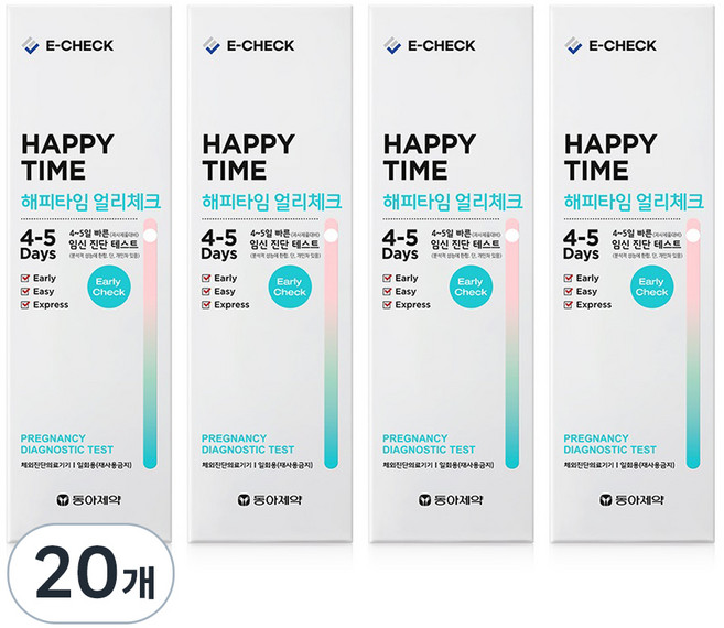 동아제약 해피타임 얼리체크 임신테스트기, 1개입, 20개