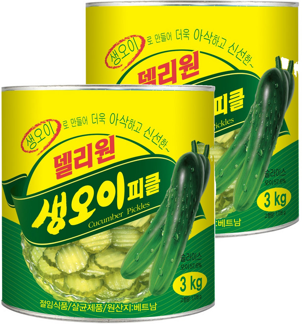 일미푸드 델리원 생 오이피클, 3kg, 2개