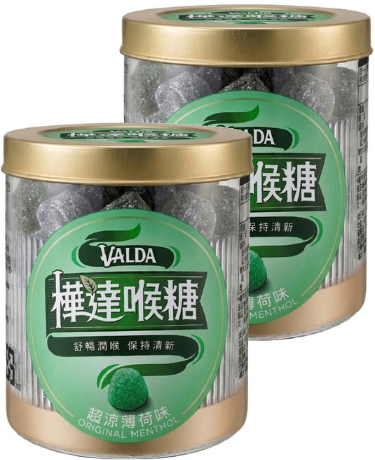 VALDA 樺達 軟喉糖 超涼薄荷口味, 160g, 2罐