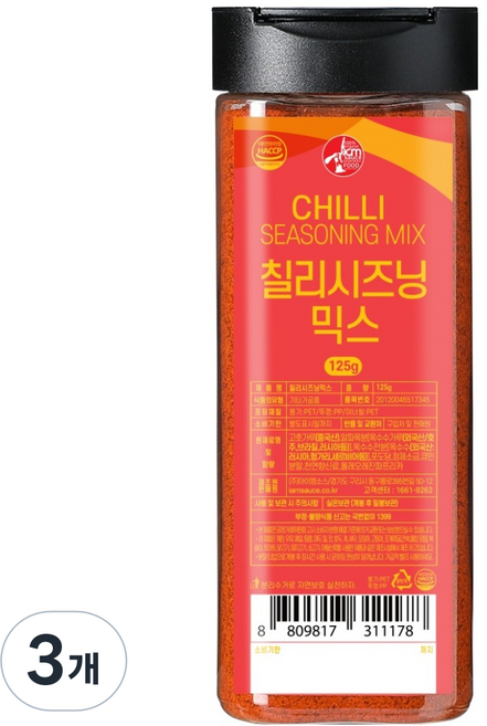 아이엠소스 칠리시즈닝믹스, 125g, 3개