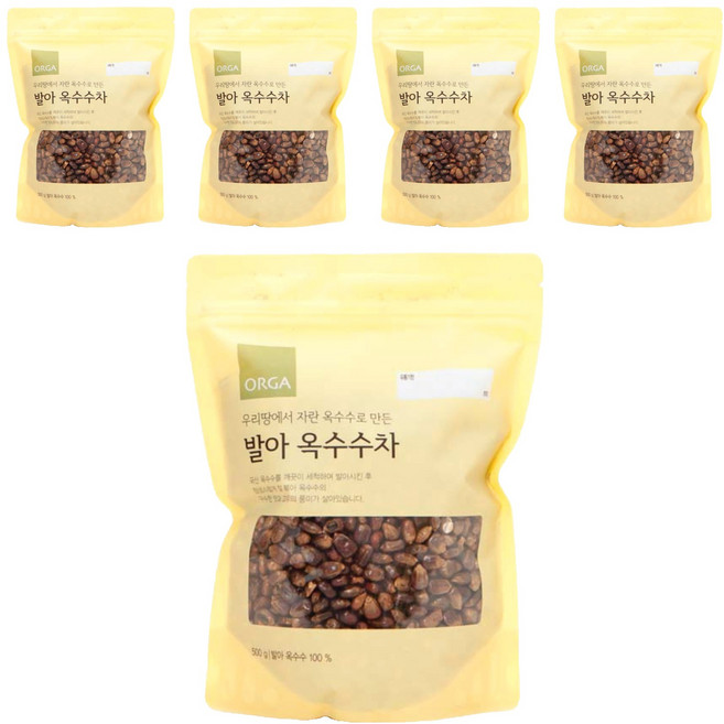 올가홀푸드 ORGA 발아 옥수수차, 500g, 1개입, 5개