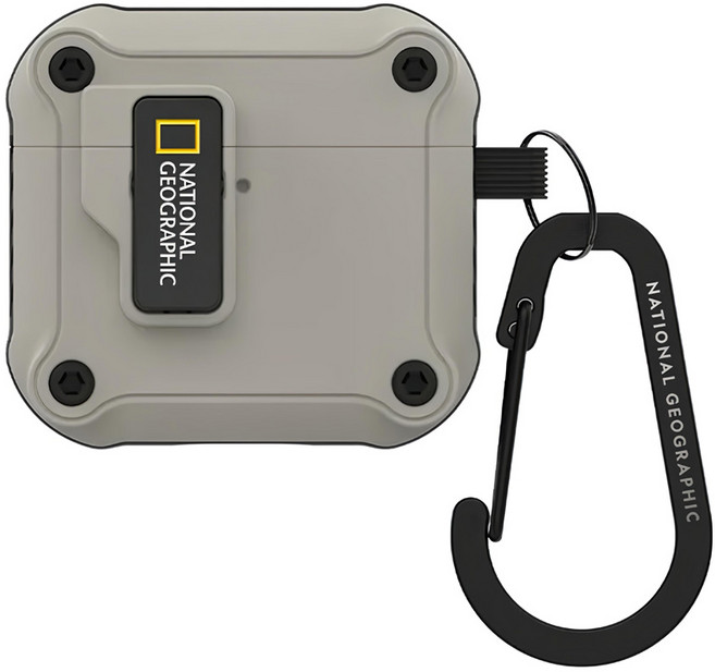 NATIONAL GEOGRAPHIC 國家地理 RuggedBumper 自動開蓋保護殼, AirPods 4, 石米色, 1個
