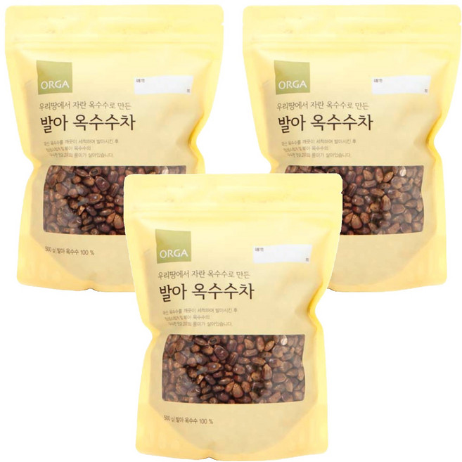 올가홀푸드 발아 옥수수차, 500g, 1개입, 3개