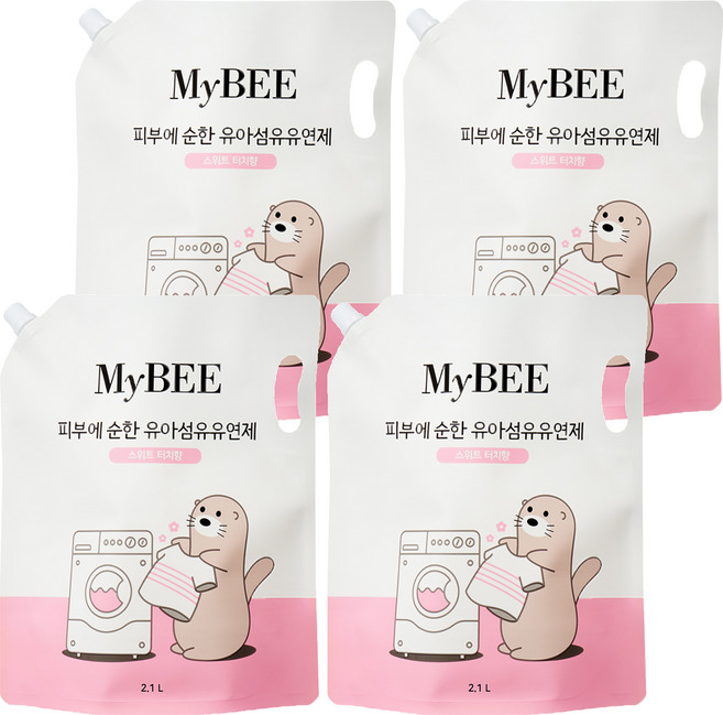마이비 피부에순한 유아섬유유연제 스위트터치향 리필, 4개, 2.1L