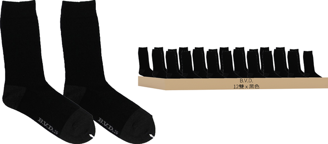 B.V.D. 男款 竹炭休閒襪 B349
