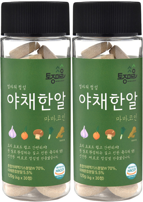 토종마을 HACCP인증 마마코인 야채한알 30정, 120g, 2개 - 쿠팡