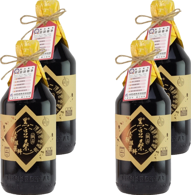 黑豆桑 天然極品頂級黑金醬油, 550ml, 4瓶