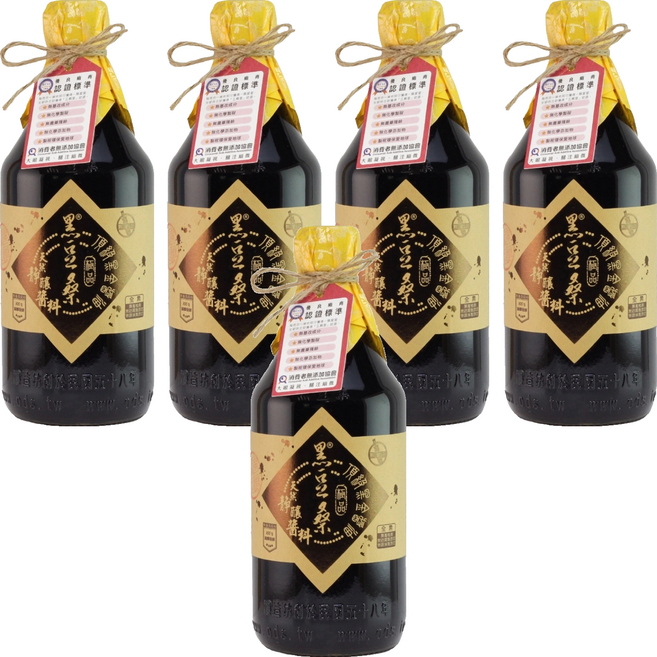 黑豆桑 天然極品頂級黑金醬油, 550ml, 5瓶