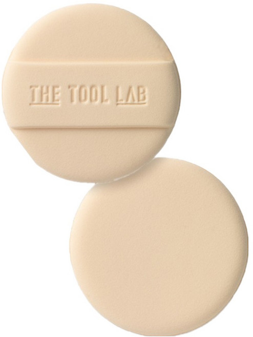 더툴랩 롱래스팅 커버 퍼프 round, 베이지, 2개