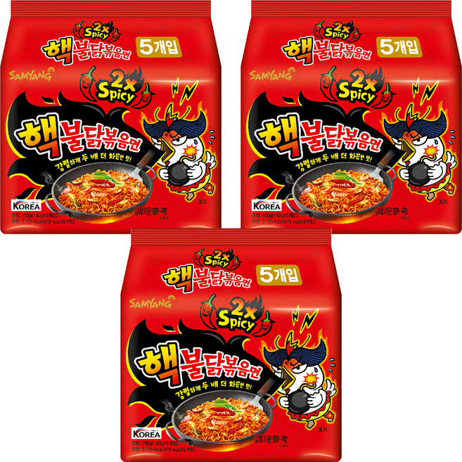 Samyang Foods 三養 Buldak火辣雞肉風味鐵板炒麵 2倍辣風味 140g, 15包